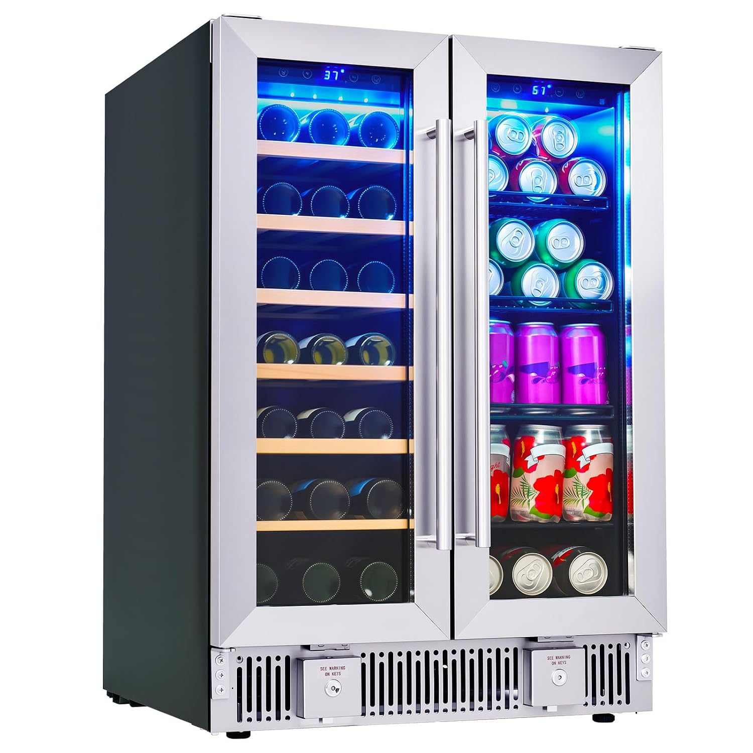Wine Beer Fridge Under Counter - 음료 냉장고, 24인치 듀얼 존 와인