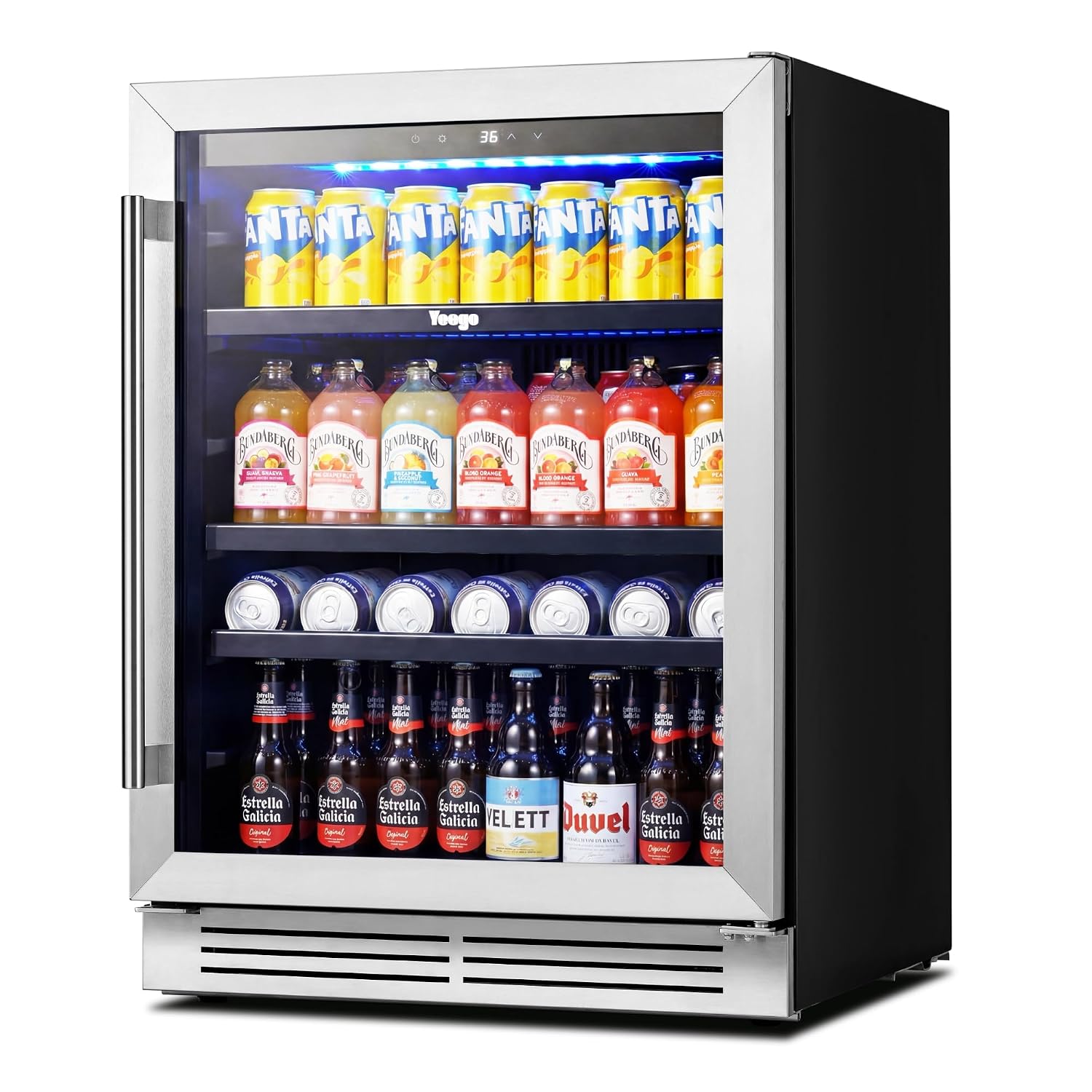Wine Beer Fridge Under Counter - 24인치 음료 냉장고 180캔 유리문 34-54
