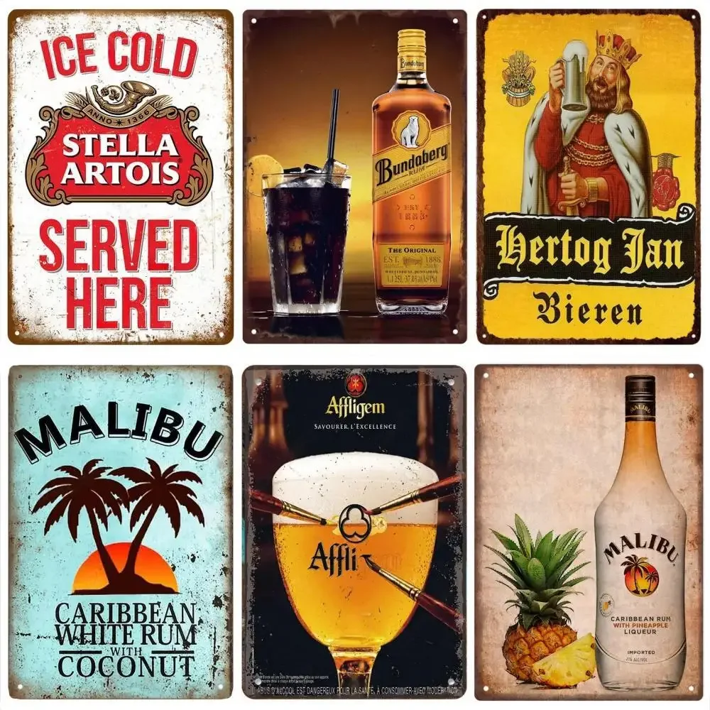 MALIBU 레트로 맥주 브랜드 와인 금속 포스터, 위 - Wine Beer Pub 리뷰 및 가격