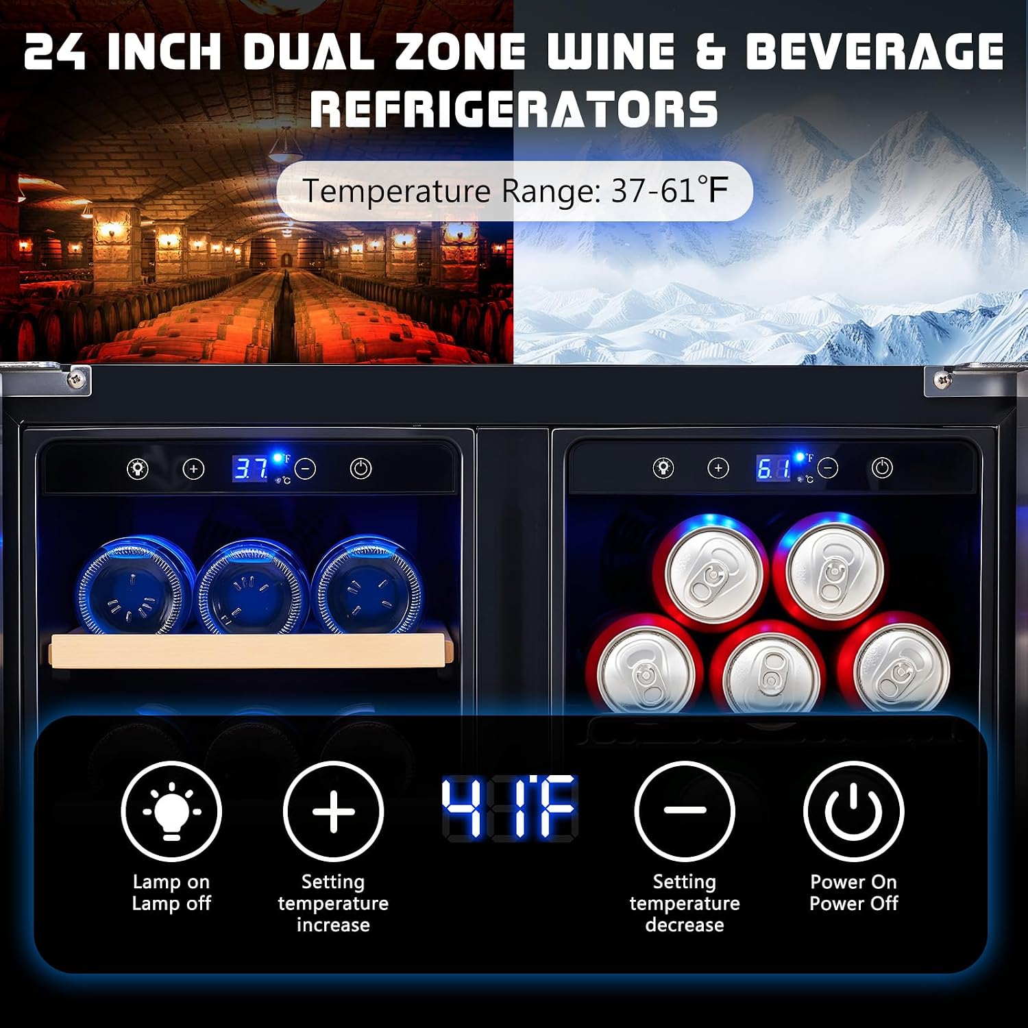 음료 냉장고, 24인치 듀얼 존 와인 및 맥주 냉장고  - Wine Beer Fridge Under Counter 리뷰 및 가격
