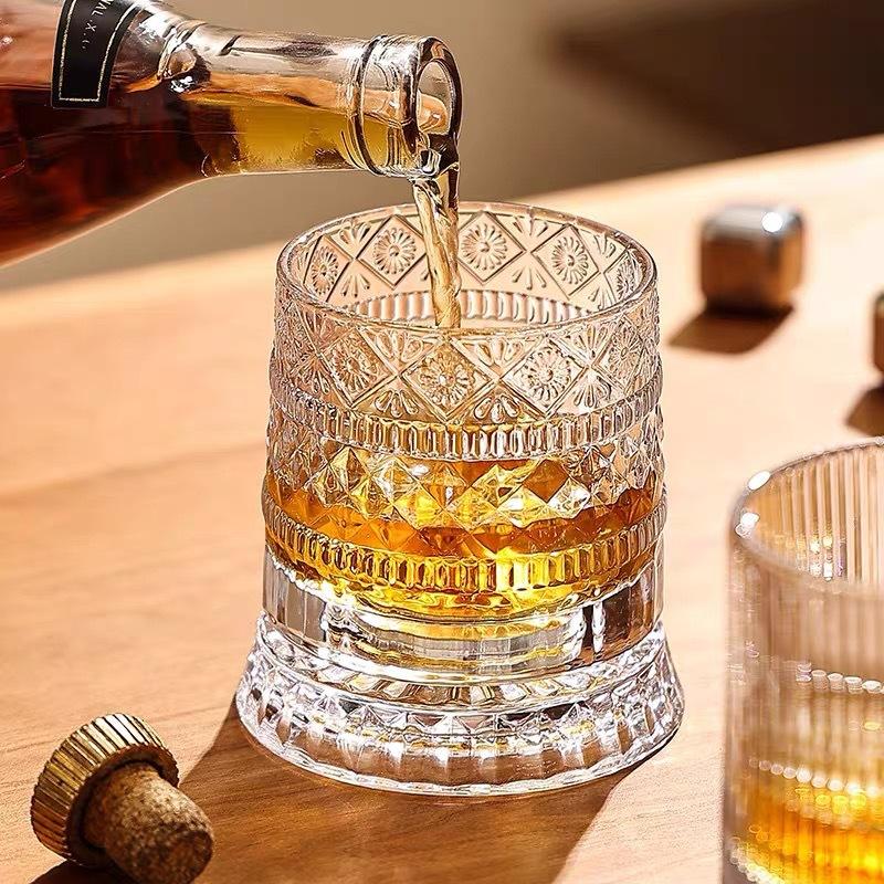 위스키 잔 회전식 위스키 잔 유리 받침대 포함 360도 - Wine Beer And Liquor 리뷰 및 가격