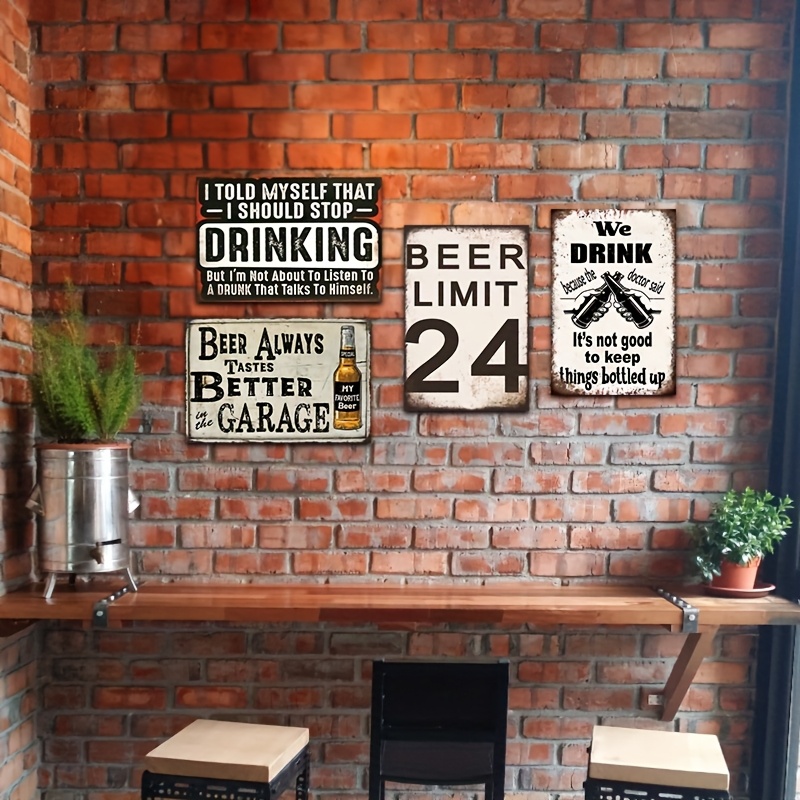 4개 세트 빈티지 맥주 및 와인 금속 간판 - 남자들의 - Wine Beer Pub 리뷰 및 가격