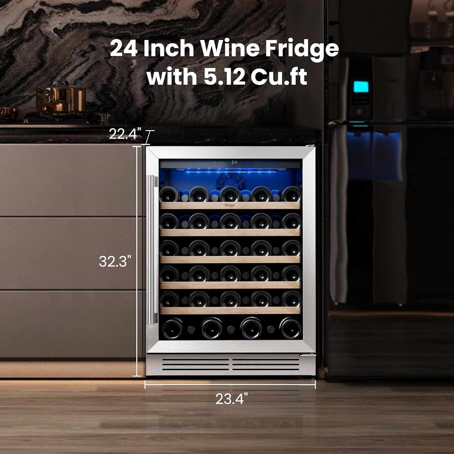 예고 와인 냉장고 - 24인치 와인 냉장고, 52병 수 - Wine Beer Fridge Under Counter 리뷰 및 가격