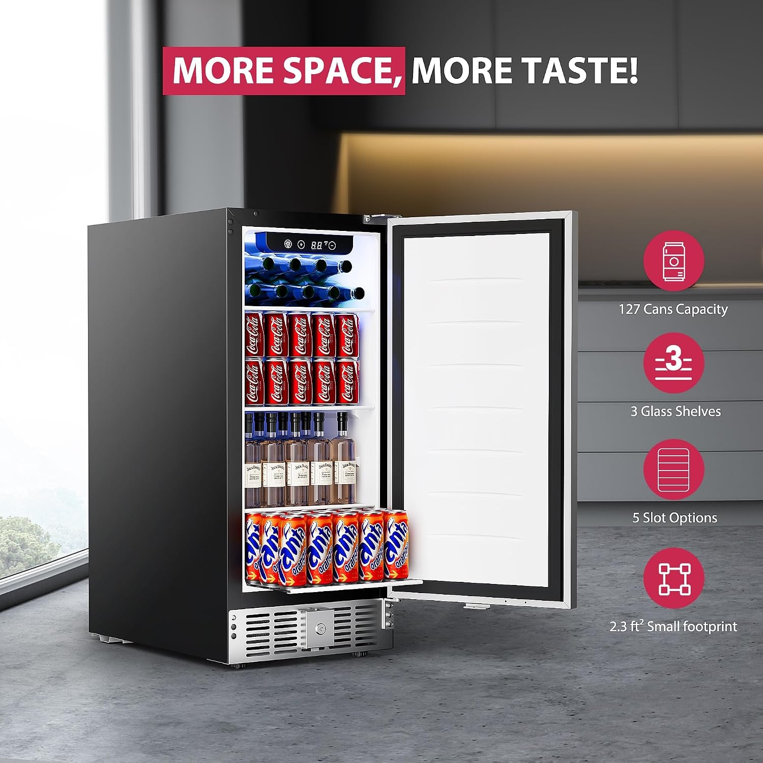 15인치 카운터 아래 설치형 음료 쿨러, 127캔 미니 - Wine Beer Fridge Under Counter 리뷰 및 가격